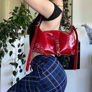 ♥️Red Vegan Leather Hobo Bag♥️